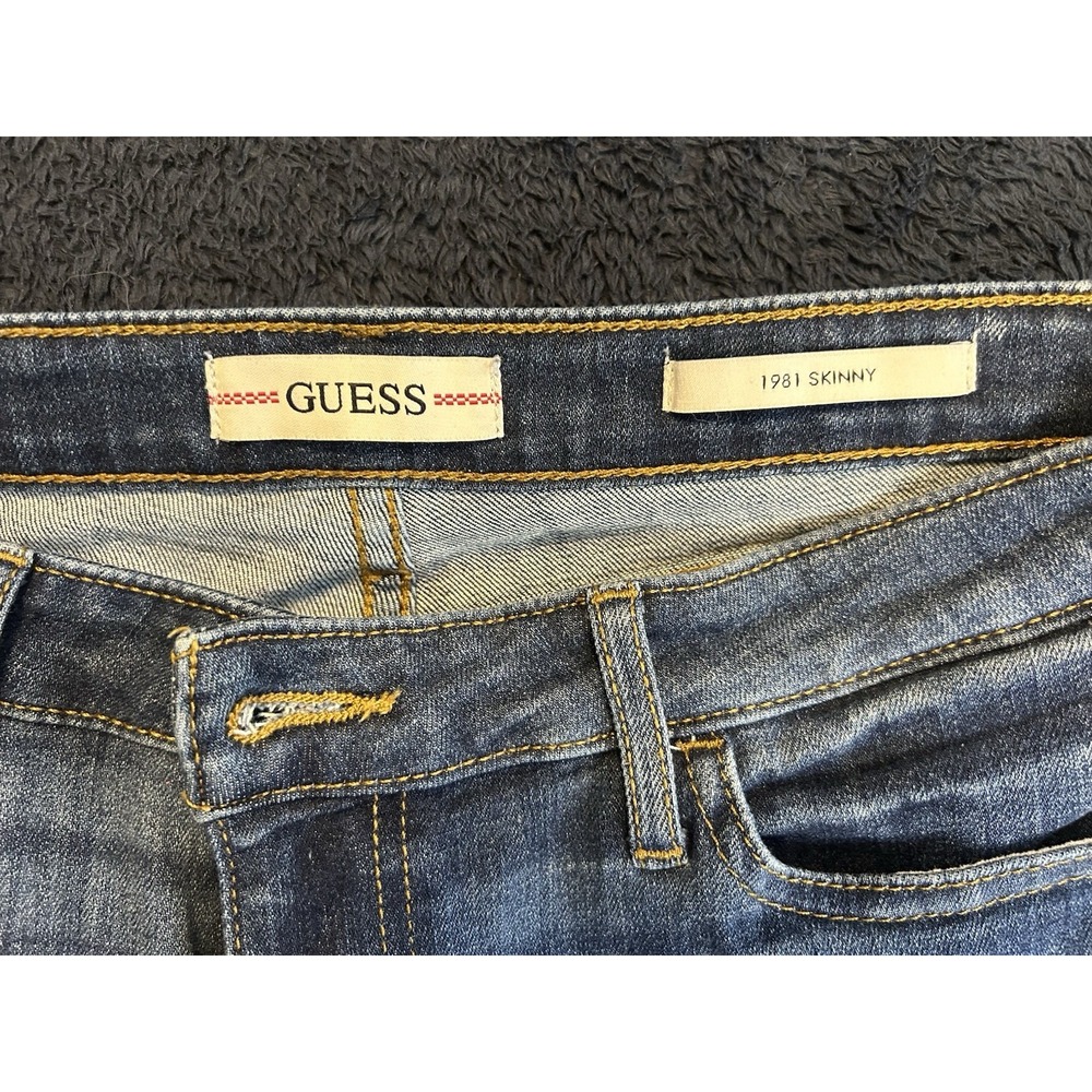 Guess 1981 Skinny Jeans Men's Size 31 Stretch Dark Wash Blue Denim 9596